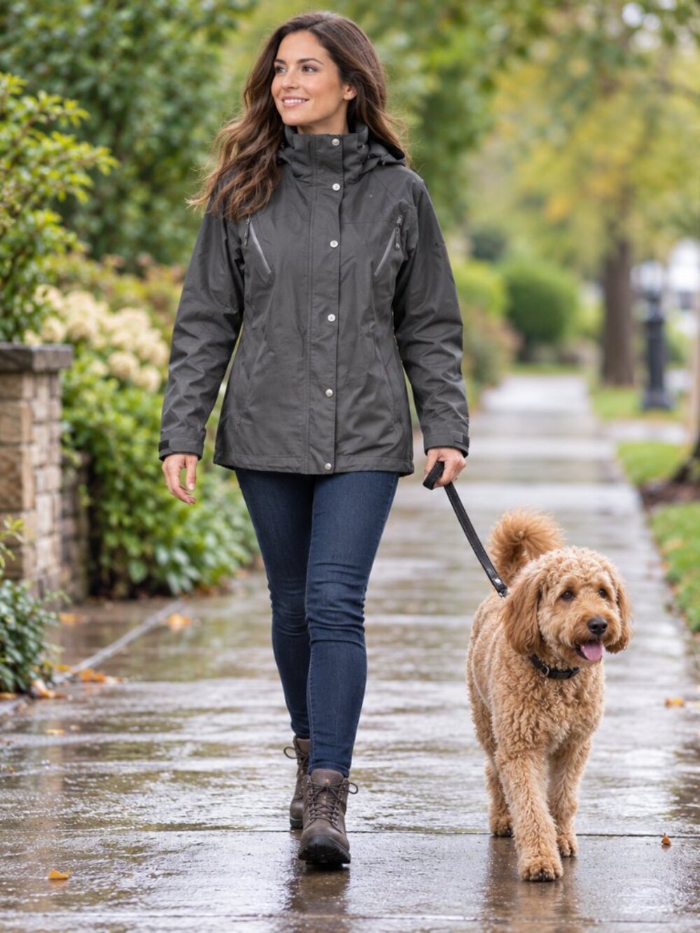 Columbia Women’s Omni-Tech Interchange Waterproof Hooded Jacket Gray L